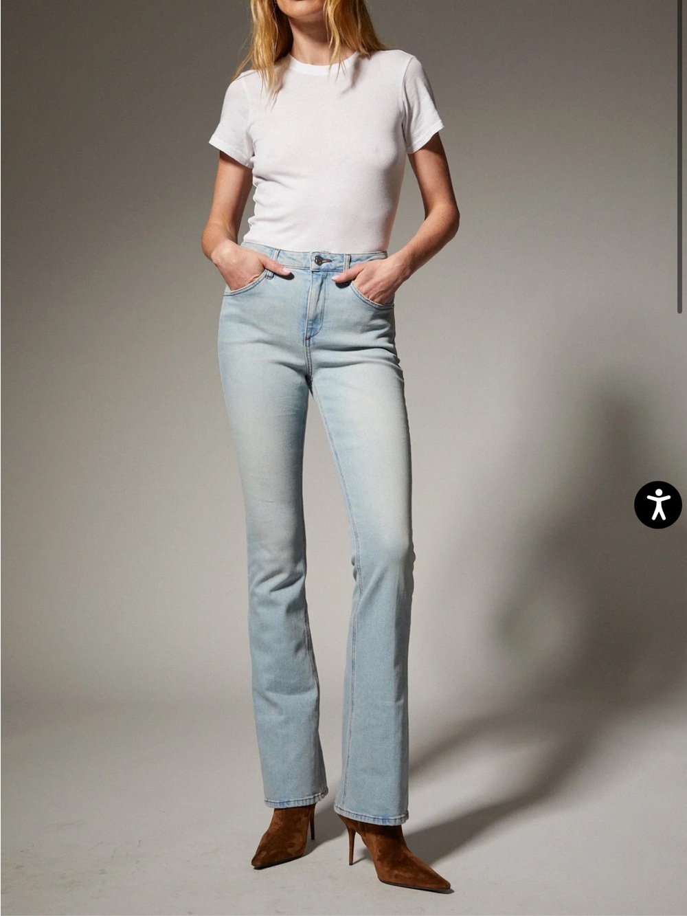 NWOT SPRWMN Micro Flare Jeans in Francoise